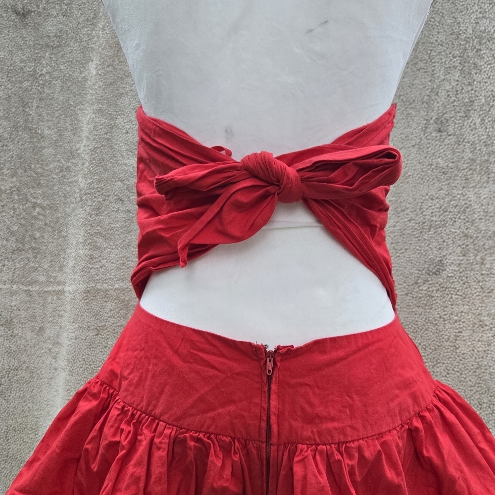 MOONGLOW Chic Strapless Red Ruffle Dress - Picture 7 of 15